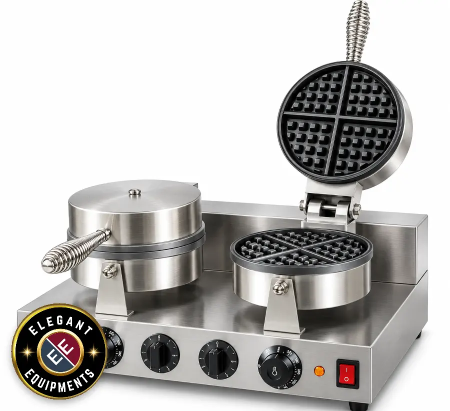 Waffle Maker Belgian Two Group Imported Electric