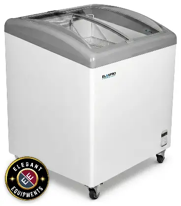 Curved Glass Top Freezer Elanpro EKG 215 DPG